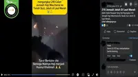 Gambar tangkapan layar&nbsp;video yang diklaim detik-detik pesawat pengangkut jemaah haji asal Mauritania jatuh di Laut Merah. (sumber: Facebook)&nbsp;