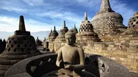 Pengelola Candi Borobudur, Prambanan, dan Ratu Boko menyiapkan protokol kesehatan yang ketat bagi wisatawan yang berkunjung pada masa uji coba pembukaan wisata candi tersebut mulai Rabu, 1 Juli 2020. (Liputan6.com/ Kemenparekraf)